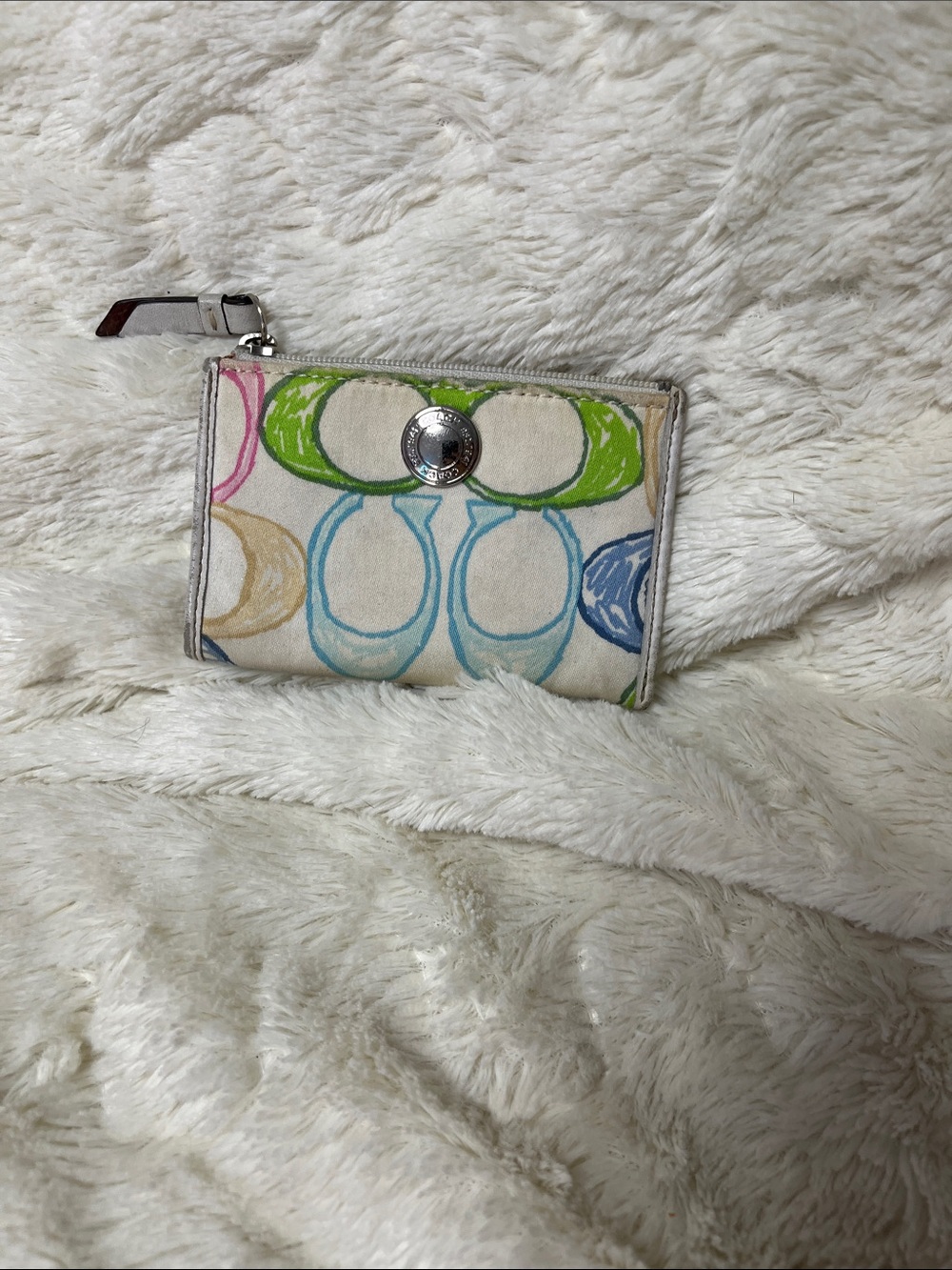 Coach Multicolor Circle Print Canvas Wallet